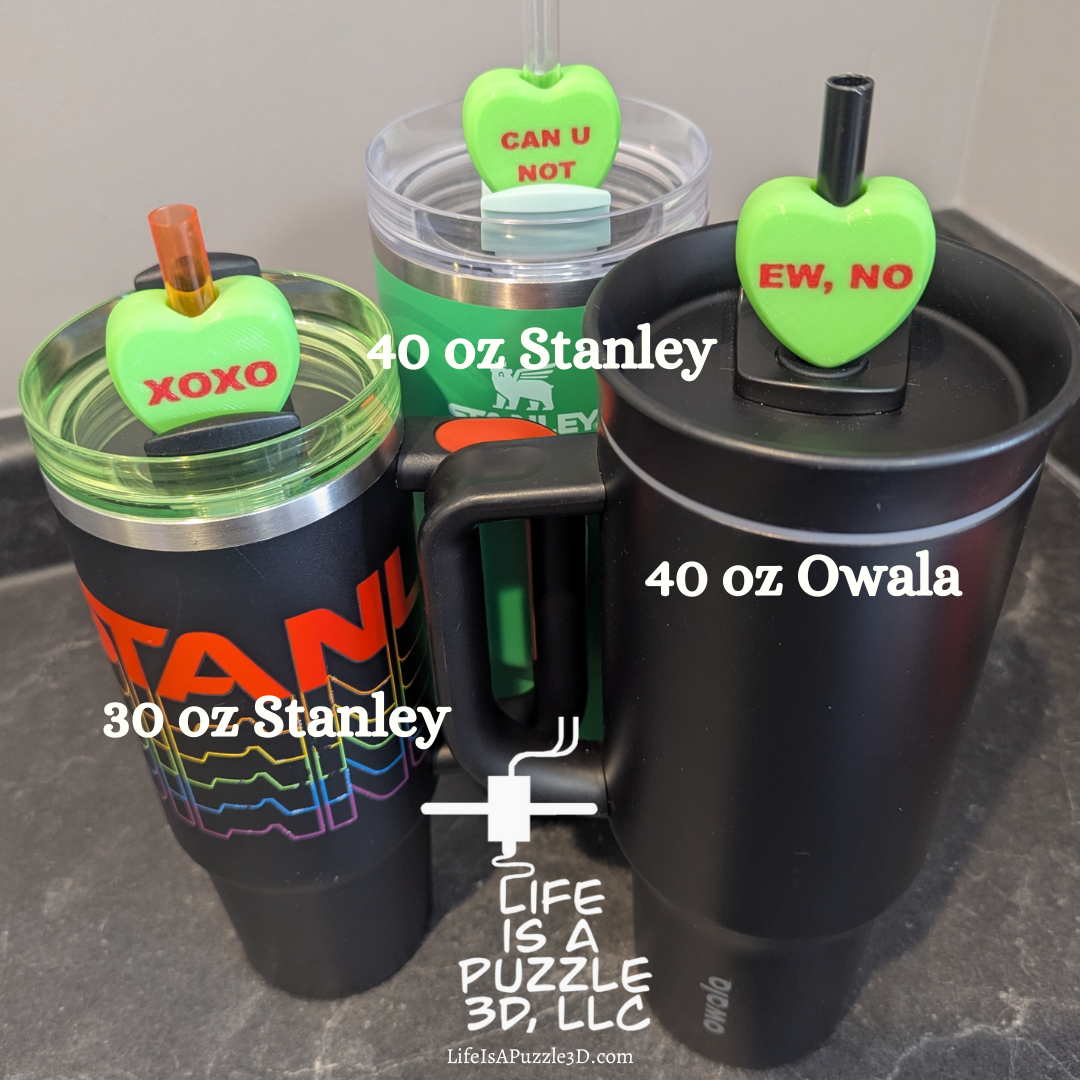 Valentine's Day Conversation Heart Straw Toppers