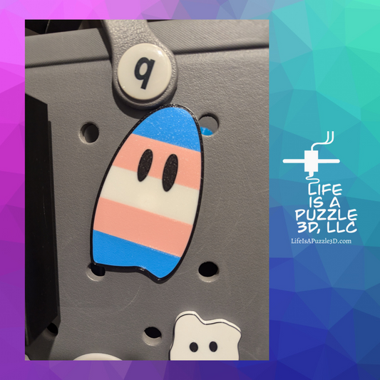 Trans Ghost Bogg Bag, Simple Modern and Simply Southern Tote Charms