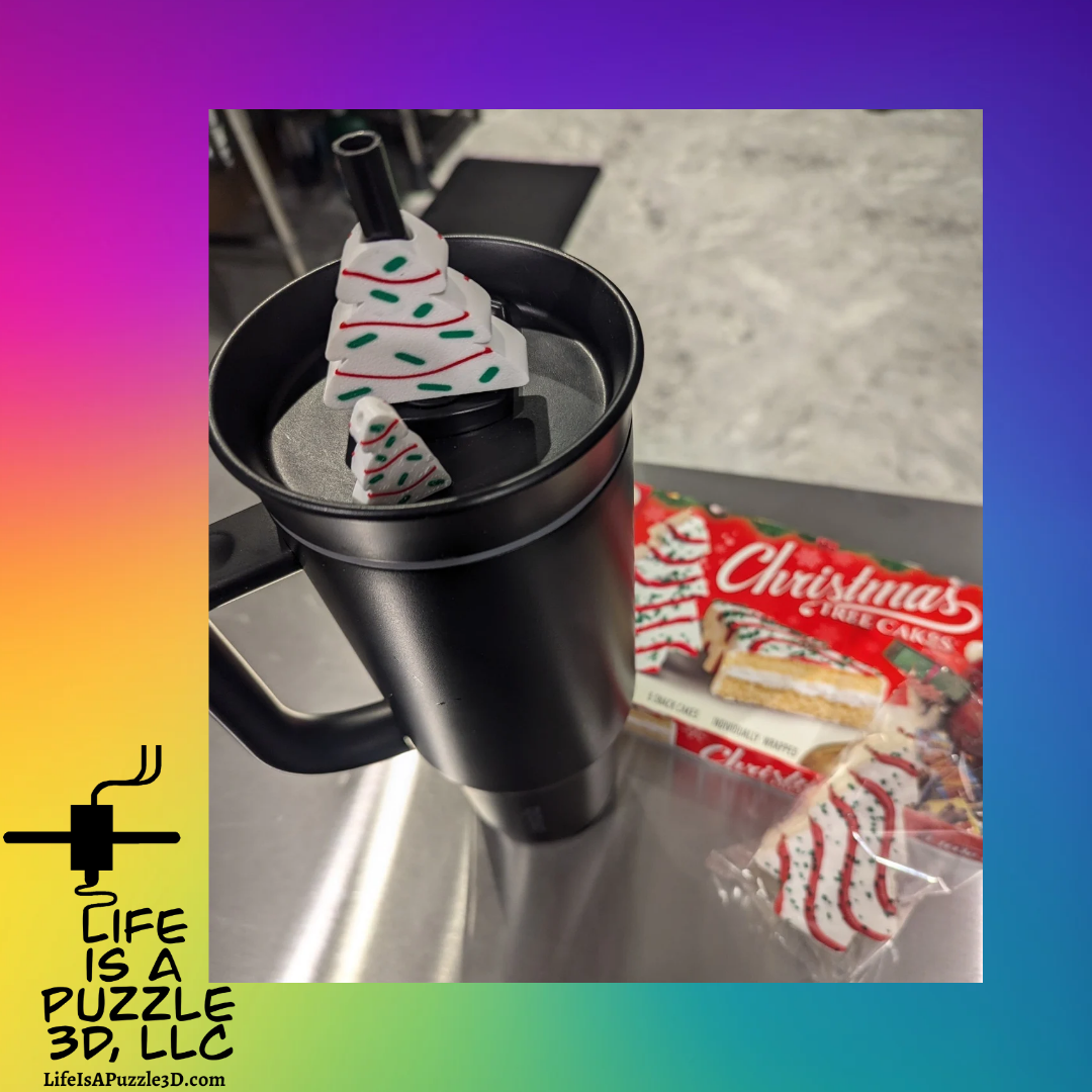 Christmas Tree Cake Straw Toppers