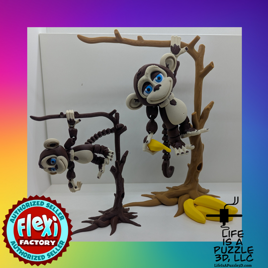 Flexi Monkey with Tree | 3D Printed