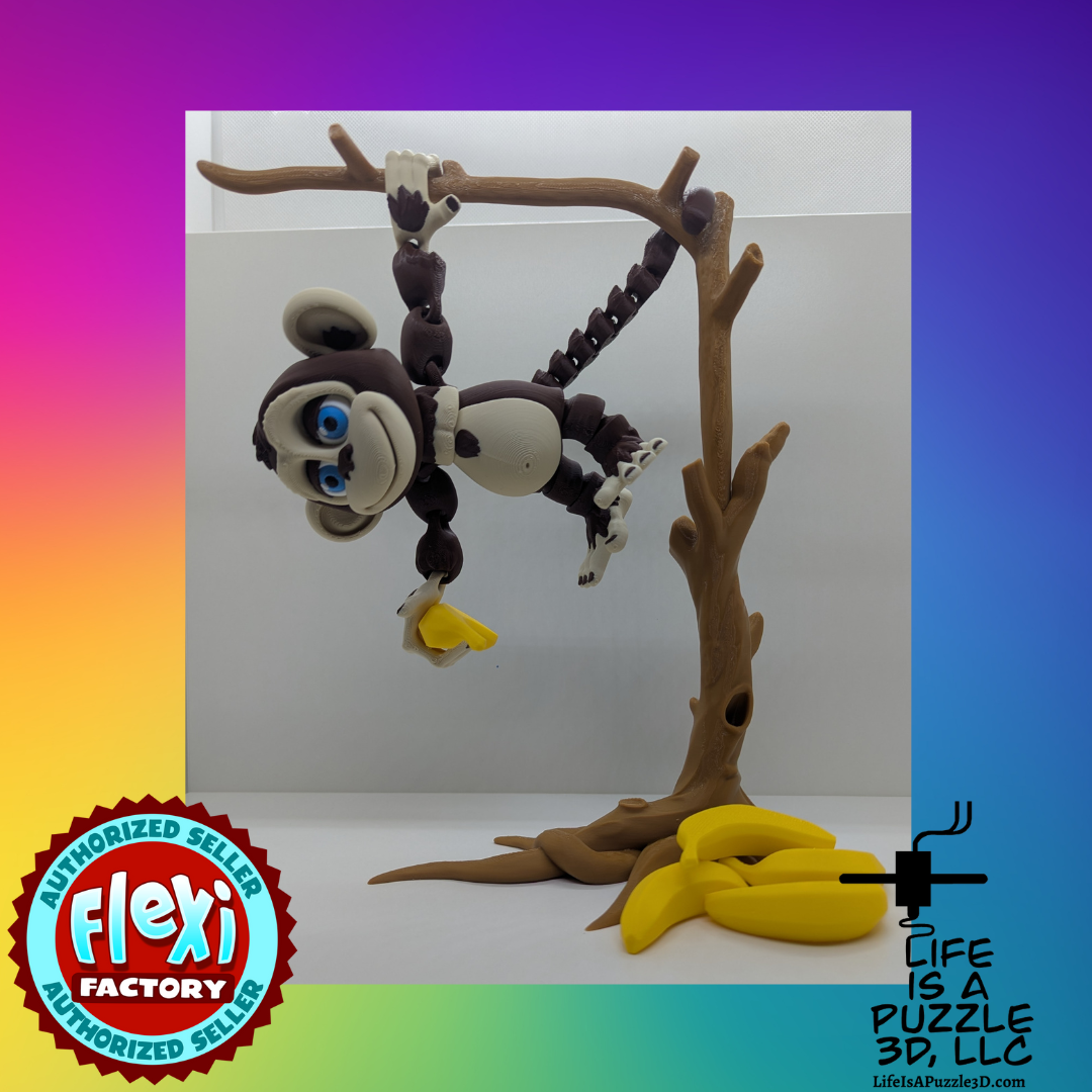 Flexi Monkey with Tree | 3D Printed