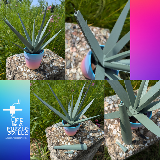 Aloe Vera Pen Potted Plant | 3D Printed