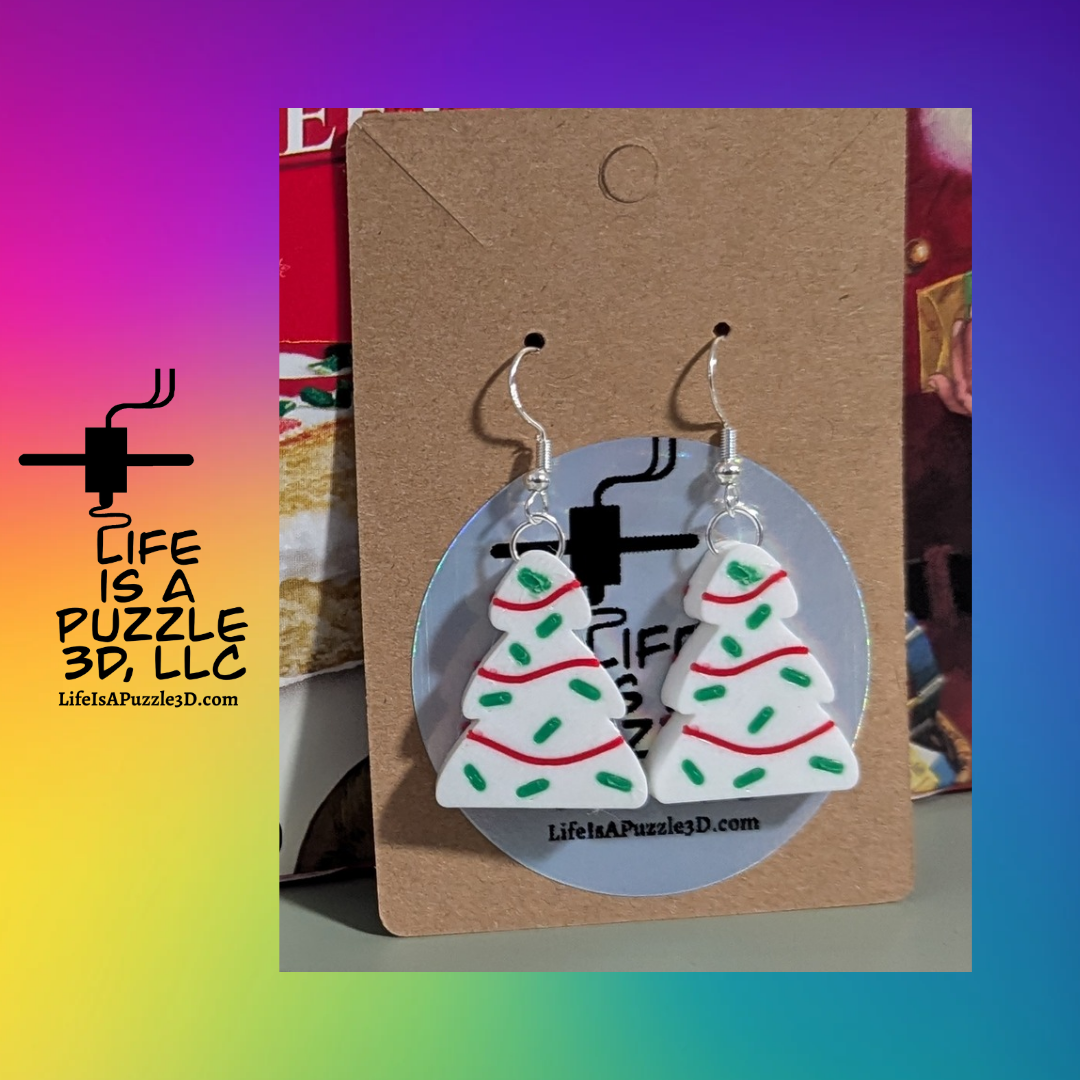 Christmas Tree Cake Earrings